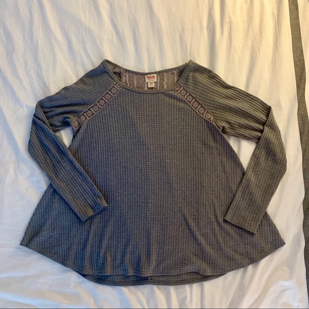 Lace Cutout Long Sleeve Thermal